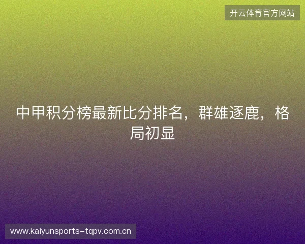 中甲积分榜最新比分排名，群雄逐鹿，格局初显